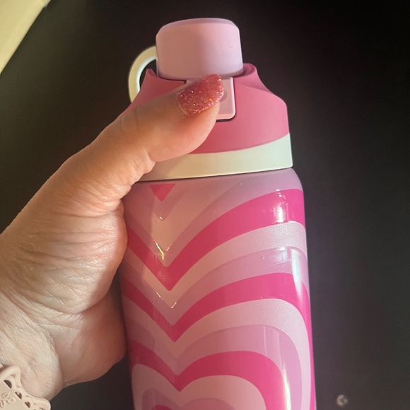 Pink Heart Patterned Water Bottle - Picture 4 of 10